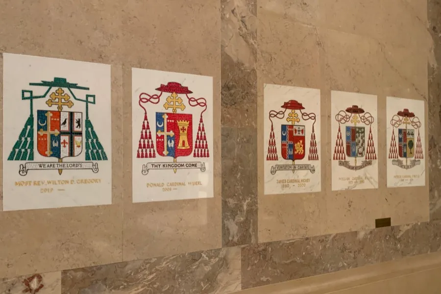 Coats of arms on display in the Cathedral of St. Matthew, Washington, after the removal of the arms of Theodore McCarrick. ?w=200&h=150