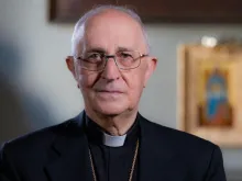 Cardinal Fernando Filoni, Grand Master of the Equestrian Order of the Holy Sepulchre of Jerusalem.
