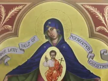 Icon of Our Lady Help of Persecuted Christians, presented at the Knight of Columbus convention. 