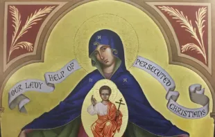 Icon of Our Lady Help of Persecuted Christians, presented at the Knight of Columbus convention.  