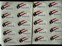 'I Voted' Stickers by Joe Hall via Flickr (CC BY 2.0) Filter added.