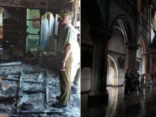 Vandals damaged the Church of San Francisco de Borja in Santiago on Dec. 3. 
