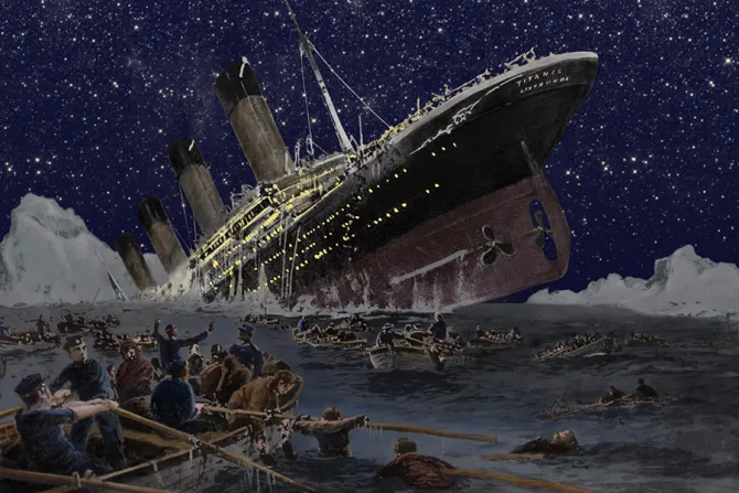 Illustration of the sinking of the Titanic Credit Everett Historical Shutterstock CNA