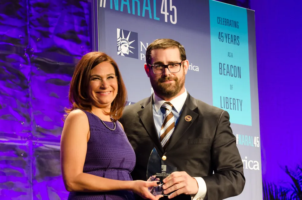 State Rep. Brian Sims with Ilyse Hogue, president of NARAL, at an event for the organization's 45th anniversary, Feb. 4, 2014, in the San Francisco area. ?w=200&h=150