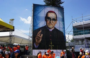 An image of Blessed Oscar Romero in San Salvador, El Salvador, after his beatification.   David Ramos/CNA.