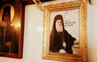 Images in Holy Trinity Monastery, founded by St. Nekolarios in Aegina, Greece.   Elise Harris.