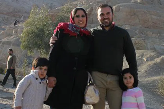 Imprisoned pastor Saeed Abedin with his family Credit American Center for Law and Justice CNA 8 18 15 1