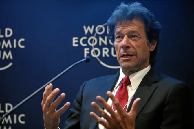 Imran Khan speaks at the World Economic Forum meeting in Davos Switzerland Jan 26 2012 Credit Remy Steinegger World Economic Forum CC BY NC SA 20 CNA