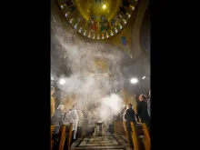 Incense rises to bless the Trinity Dome during the Dec. 8, 2017 Mass. 