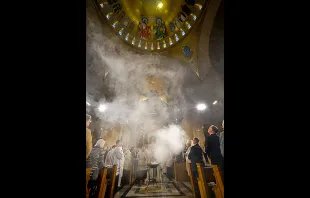 Incense rises to bless the Trinity Dome during the Dec. 8, 2017 Mass.   Matthew Barrick/Basilica of the National Shrine of the Immaculate Conception.