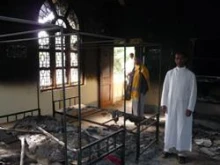 A church in the aftermath of the 2008 anti-Christian violence in Orissa state. 