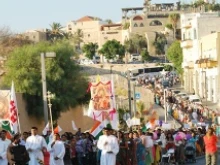 Indians at Marian Procession in the Holy Land. 