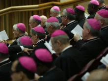 Inside the Synod Hall during the meeting of bishops and cardinals on Oct. 14, 2015. 