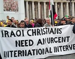 Supporters of Iraqi Christians demonstrate in St. Peter's Square this past February?w=200&h=150