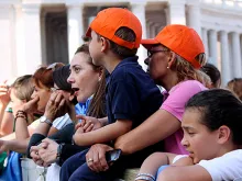 Italian families and educators in St. Peter's Square for a meeting with Pope Francis, May 10, 2014. 