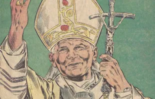 A frame from Marvel's comic book about Pope St. John Paul II. Marvel