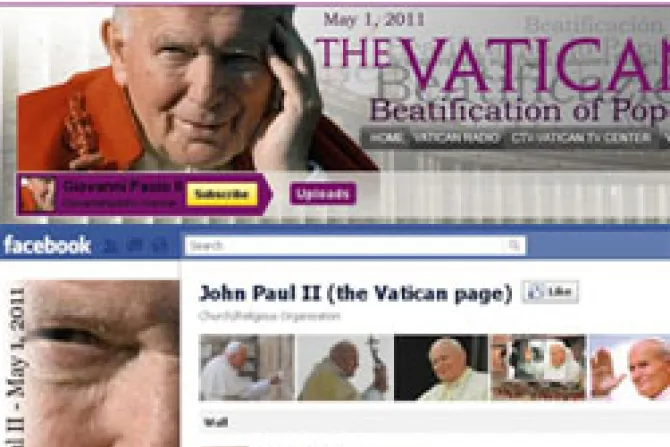 JPII Youtube page JPII Facebook page 2 CNA World Catholic News 3 14 11