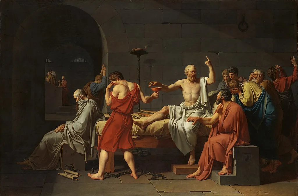 Jacques-Louis David's depiction of "The Death of Socrates", the event which Fr. Schall calls "the foundation of political philosophy."?w=200&h=150
