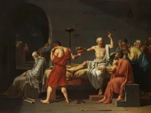 Jacques-Louis David's depiction of "The Death of Socrates", the event which Fr. Schall calls "the foundation of political philosophy."