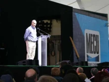 James Grein speaks at the Silence Stops Now rally in Baltimore, Nov. 13, 2018. 