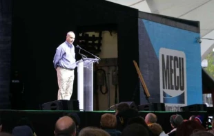 James Grein speaks at the Silence Stops Now rally in Baltimore, Nov. 13, 2018.   Christine Rousselle/CNA.
