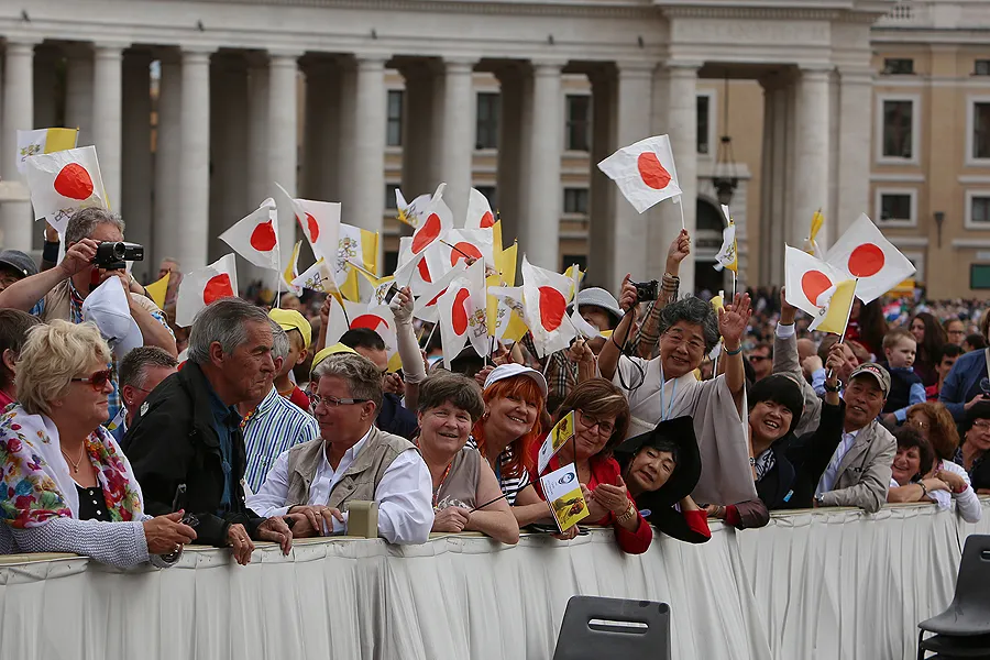 Japanese pilgrims in St. Peter's Square before the General Audience, Oct. 22, 2014. ?w=200&h=150