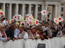 Japanese pilgrims in St. Peter's Square before the General Audience, Oct. 22, 2014. 