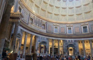 Jean-Christophe Geiser performs at the International Organ Festival in the Pantheon Sept. 5, 2020.   Courtney Mares/CNA.