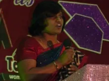 Jeevaline Kumar addresses Tarika graduates.
