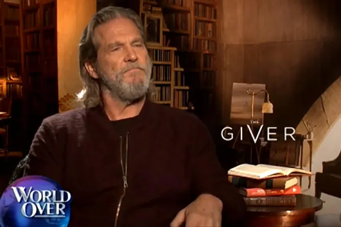 Jeff Bridges from the film The Giver is interviewed by Raymond Arroyo Credit EWTN CNA 8 19 14