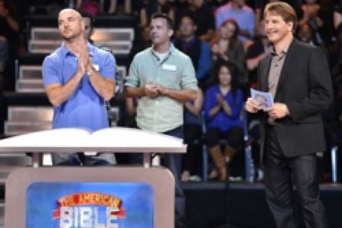 Jeff Foxworthy with Team Suburban Saints on The American Bible Challenge on GSN Courtesy GSN CNA US Catholic News 8 21 12