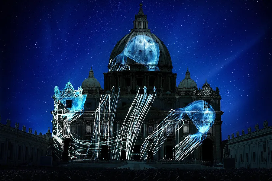 Jellyfish projected on St. Peter's Basilica. Photography by David Doubilet, artistic rendering by Obscura Digital. Courtesy of Vulcan, Inc.?w=200&h=150