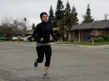 Jenn Garza training for the OC Marathon in preparation of her 'litany run.' Photo courtesy of Jennifer Garza.