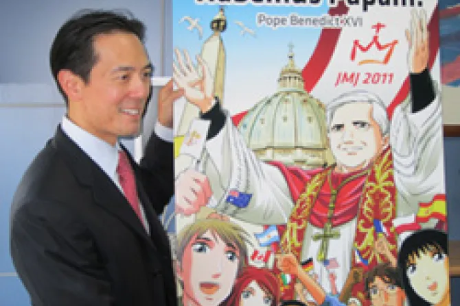 Jonathan Lin Founder and CEO of Manga Hero Habemus Papam World Youth Day CNA World Catholic News 3 30 11