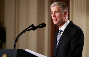 Judge Neil Gorsuch delivers brief remarks after being nominated by U.S. President Donald Trump to the Supreme Court, Jan. 31, 2017.   Chip Somodevilla, Getty Images.