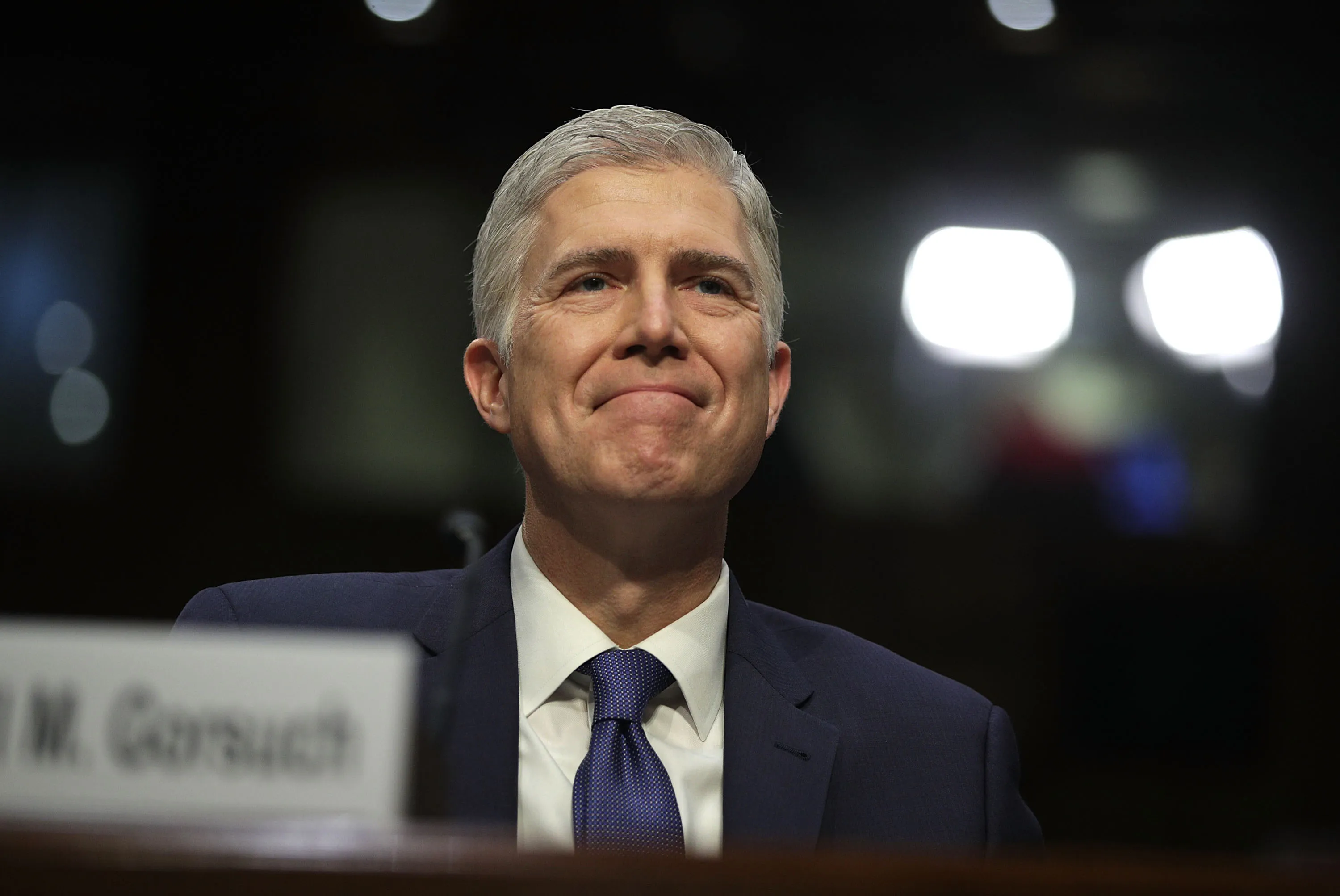 Judge Neil Gorsuch listens during his Supreme Court confirmation hearing before the Senate Judiciary Committee, March 20, 2017. ?w=200&h=150