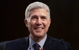 Judge Neil Gorsuch testifies during his Supreme Court confirmation hearing before the Senate Judiciary Committee, March 21, 2017.   Angerer / Getty Images.