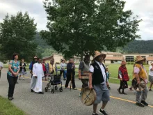 Catholics and First Nations people participate in a procession in Agassiz on St. Kateri Tekakwitha's feast day July 14.  Courtesy: B.C. Catholic