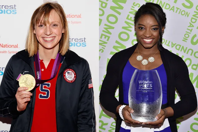 Katie Ledecky Credit Paul Morigi Getty Images for Childrens National Health System Simone Biles Credit Mike Coppola Getty Images