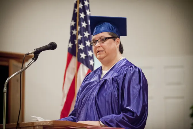 Kelly Gissendaner at the Lee Arrendale State Prison in Alto GA at the 2011 graduation ceremony Credit Ann Borden Emory Photo Video CNA 9 29 15