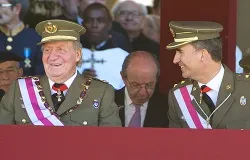 King Juan Carlos of Spain (L) and Prince Felipe celebrate the bicentenary of San Hermenegildo Order, June 3, 2014. ?w=200&h=150