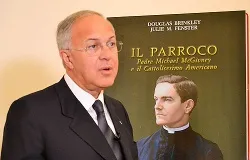 Knights of Columbus Supreme Knight Carl Anderson discusses the new book on Fr. Michael McGivney in Rome, June 26, 2014. ?w=200&h=150