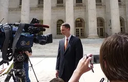 Kyle Duncan, attorney for Hobby Lobby, speaks to the press outside of the 10th Circuit Court of Appeals in Denver, May 23, 2013. ?w=200&h=150