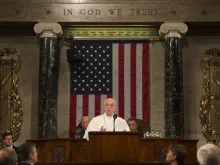 Pope Francis speaks to the U.S. Congress in Washington, D.C. on Sept. 24, 2015. 