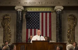Pope Francis speaks to the U.S. Congress in Washington, D.C. on Sept. 24, 2015.   L'Osservatore Romano.