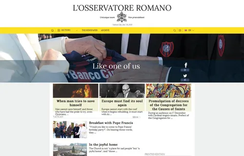 A view of L'Osservatore Romano's new website.?w=200&h=150