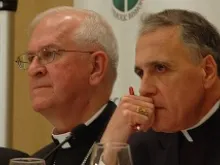 (L-R) Archbishop Joseph E. Kurtz of Louisville and Cardinal Daniel N. DiNardo at the USCCB's Fall General Assembly in Baltimore, Nov 12, 2013. 