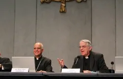 (L-R) Archbishop Rino Fisichella and Father Federico Lombardi speak to the press May 28, 2013 about the upcoming Year of Faith events. ?w=200&h=150