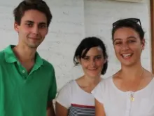 (L-R) Arthur Thomé, Marie de La Mardière, and Marie Lecointe in Rome on Aug. 20, 2013. 