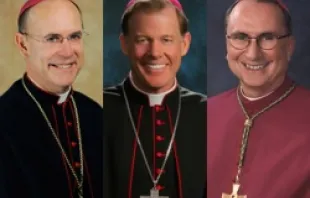 (L-R) Bishop Kevin C. Rhoades, Bishop John C. Wester, and Bishop Stephen E. Blaire. 